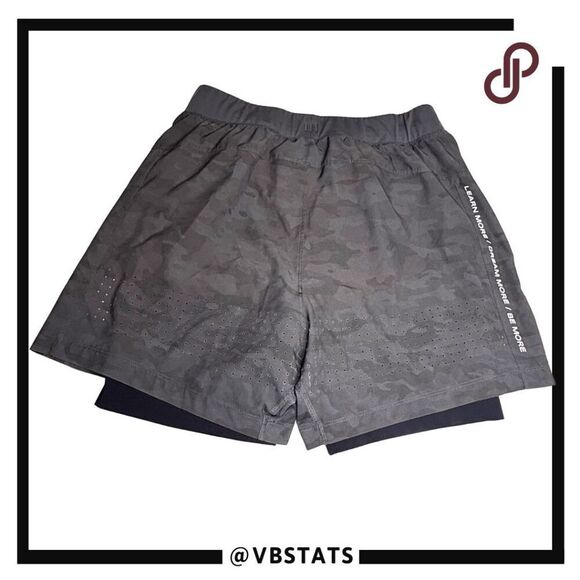 Alphalete Men's Infinity Camo 2 in 1 Lined Athletic Active Shorts Gray Small - Picture 2 of 9